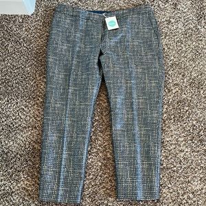 Boden Metallic Blue Tweed Ankle Bistro Pants